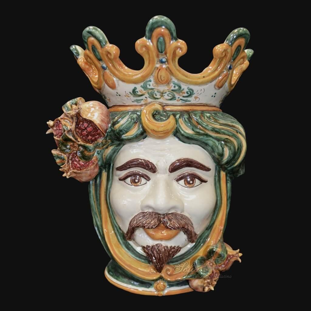 Testa h 40 melograno verde/arancio maschio bianco