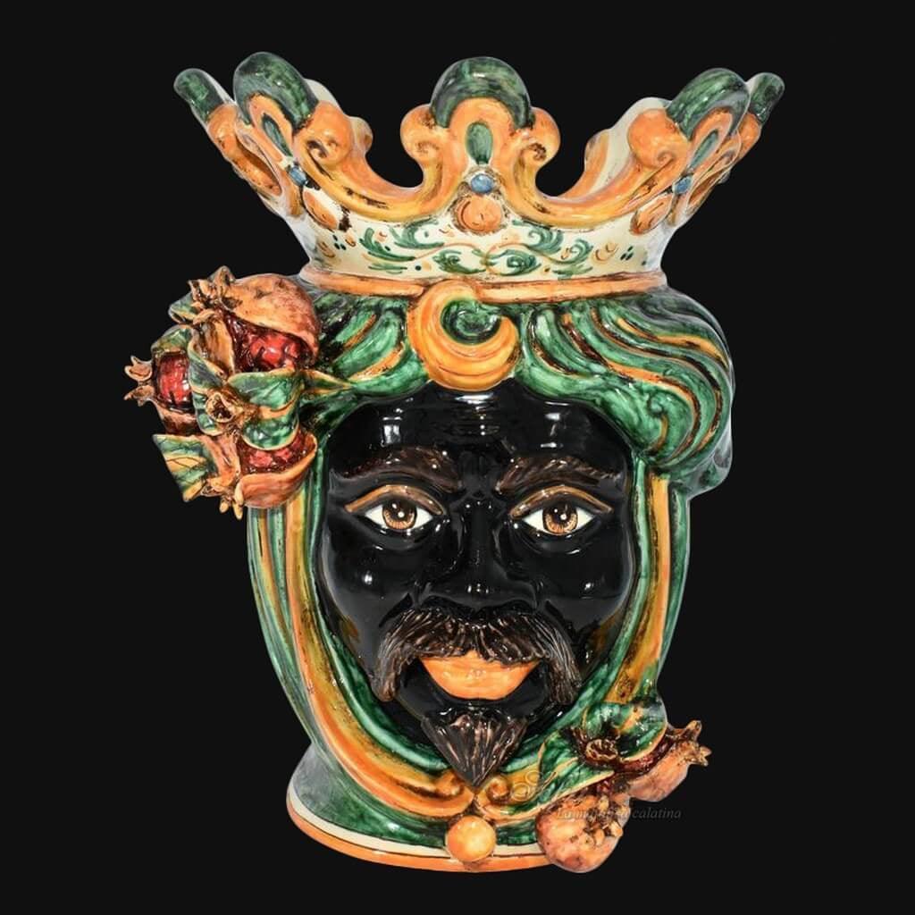 Testa h 40 melograno verde/arancio maschio moro