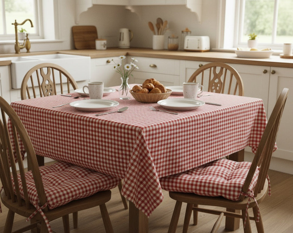 Tovaglia Campagnola Quadri Piccoli 100% Cotone Tinto Filo – 4 Colori | Standard e Su Misura 