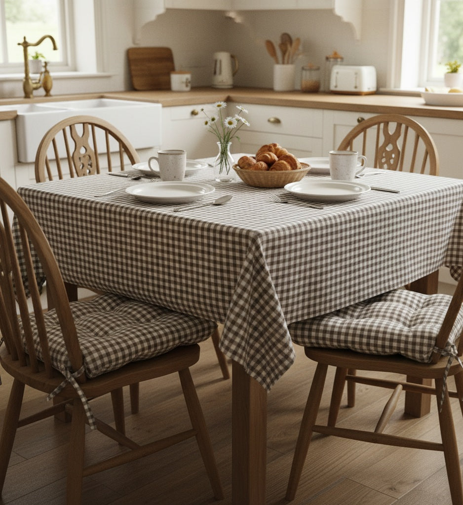 Tovaglia Campagnola Quadri Piccoli 100% Cotone Tinto Filo – 4 Colori | Standard e Su Misura 