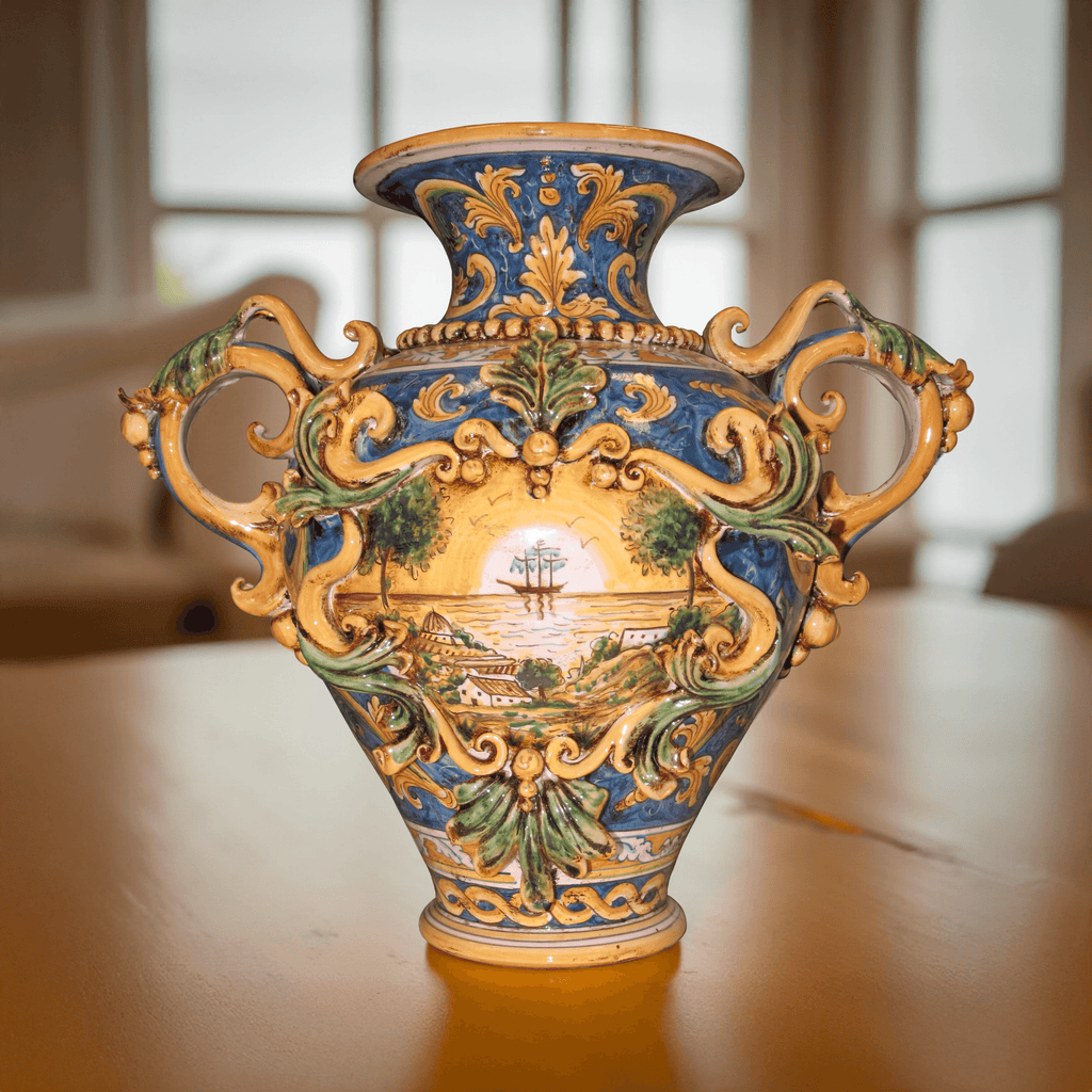 Vaso Anfora H 40 con Greca a Rilievo e Veliero - Ornato Calatino