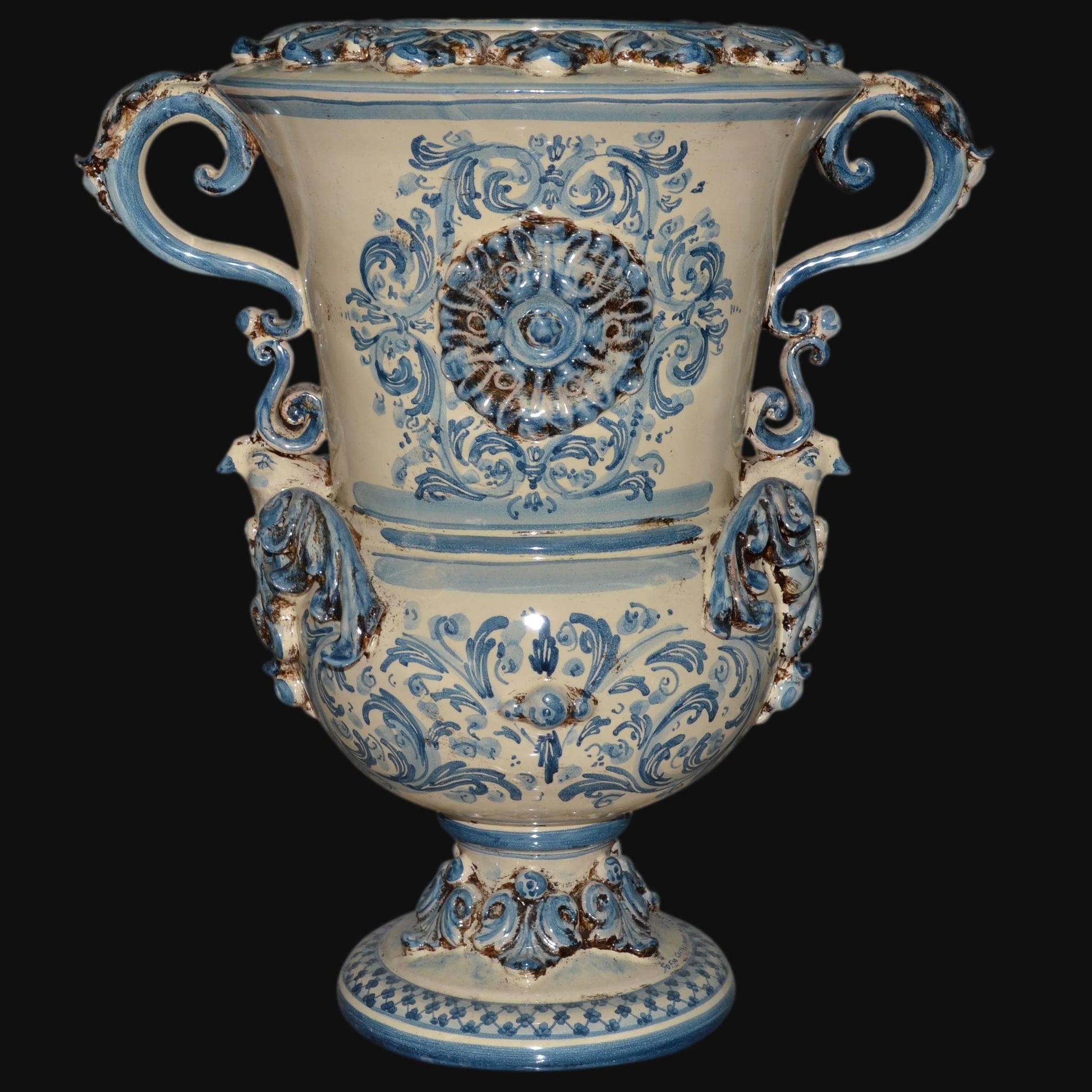 Vaso aquila h 35/50 plastico Sofia mono blu