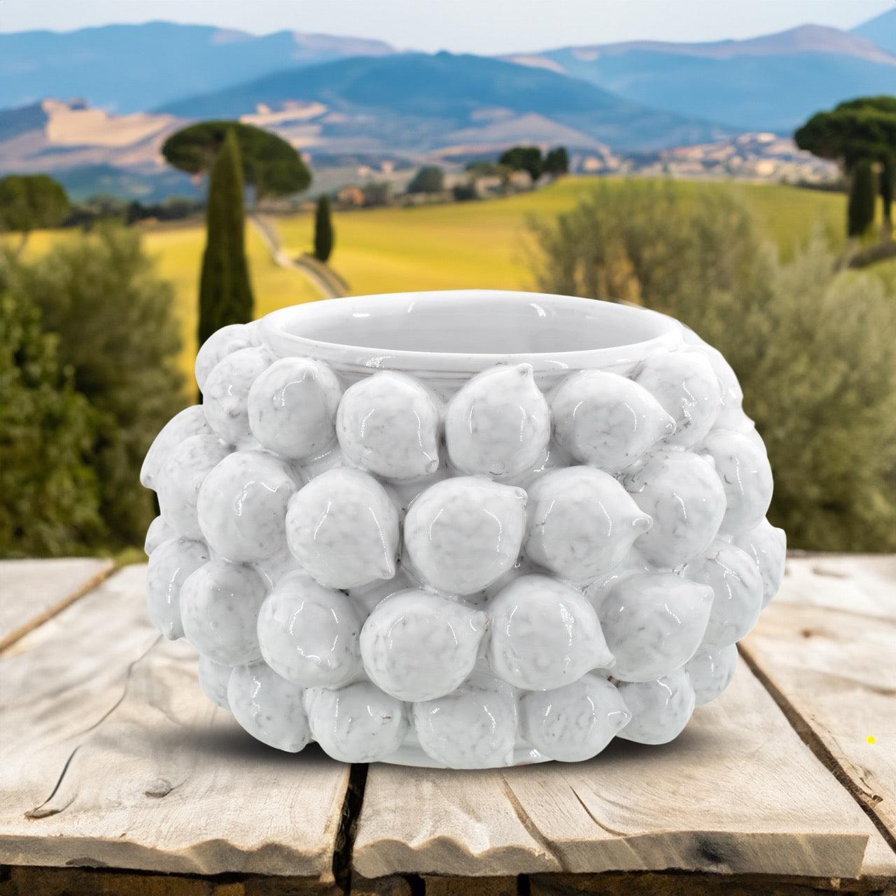 Vaso con Limoni in ceramica di Caltagirone